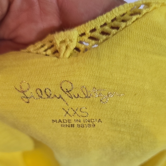 Lilly Pulitzer Yellow Ruffled Tank Top - Picture 2 of 6